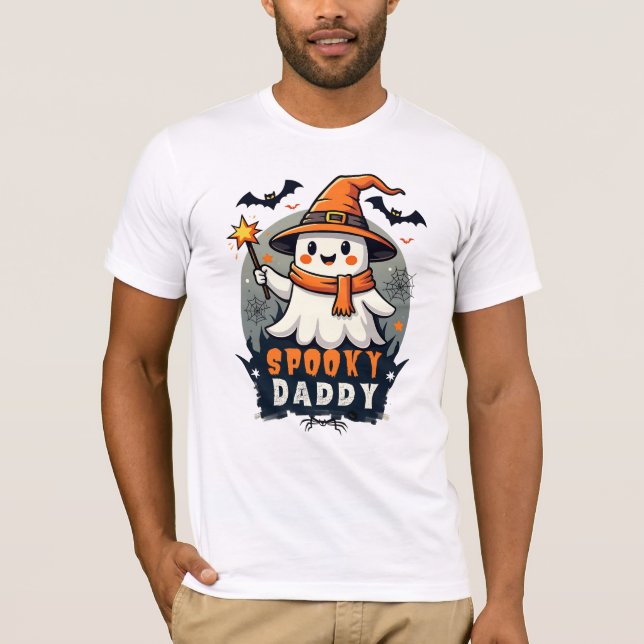T-shirt Éffrayant papa Halloween Fantôme avec Casquette so (Devant)