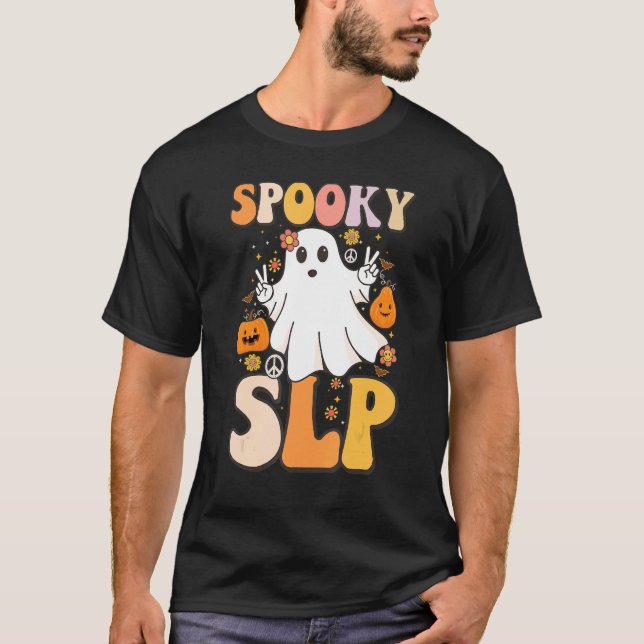 T-shirt Éffrayant SLP Super Halloween Voix Langue Pathol (Devant)