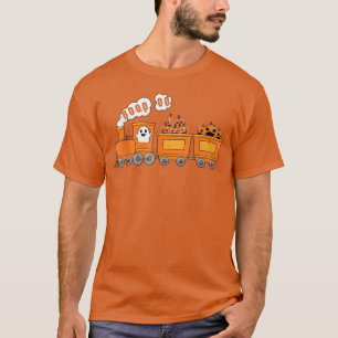 T-shirt Éffrayant Train d'Halloween Boo Funny Ghost Citrou