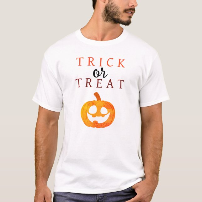 T-shirt Éffrayant Trick Ou Treat Jack-o'lantern Halloween (Devant)