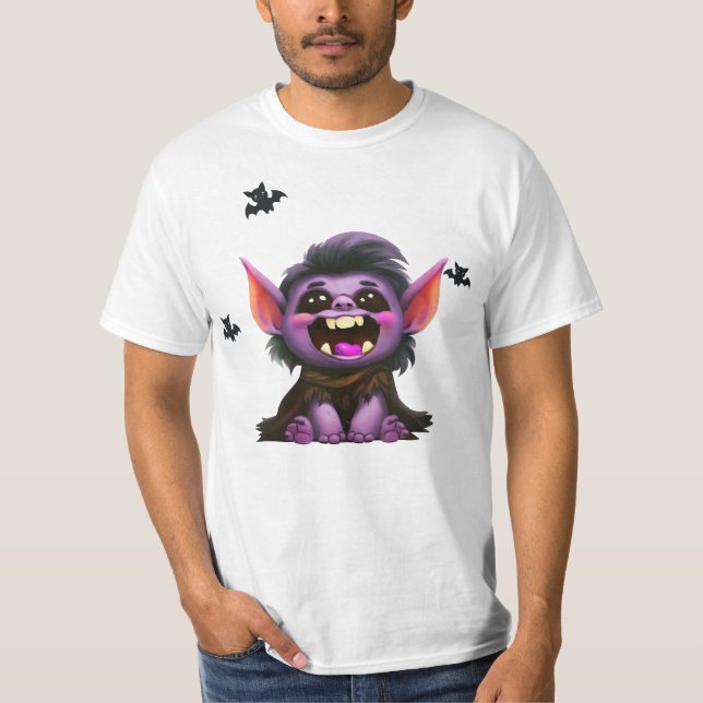 T-shirt éffrayant Troll Halloween (Devant)