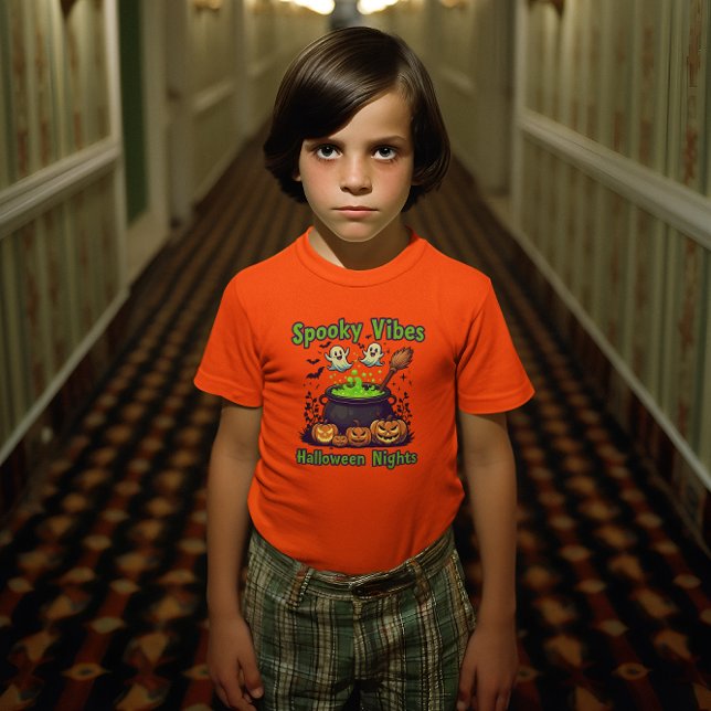 T-shirt Éffrayant Vibes Chemise d'Halloween pour enfants (Créateur téléchargé)