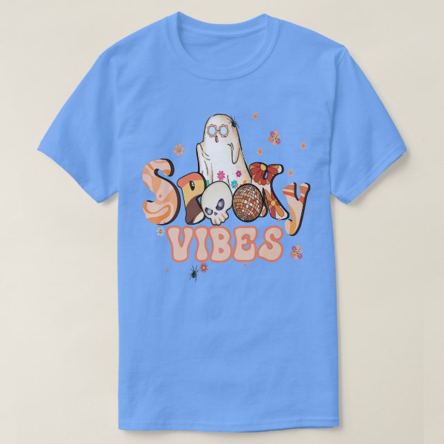 T-shirt Éffrayant Vibes Flower Power Retro Hippy Hallow (Design devant)