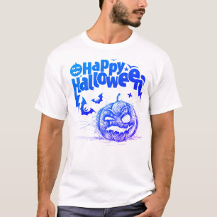 T-shirt Éffrayant Visage Citrouille Pour Hommes Costume T-