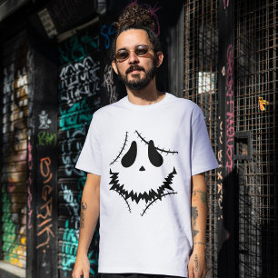 T-shirt Éffrayant visage de citrouille jack-o-lanterne d'H