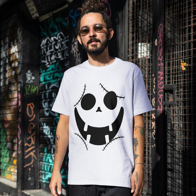 T-shirt Éffrayant visage de citrouille jack-o-lanterne d'H (Créateur téléchargé)