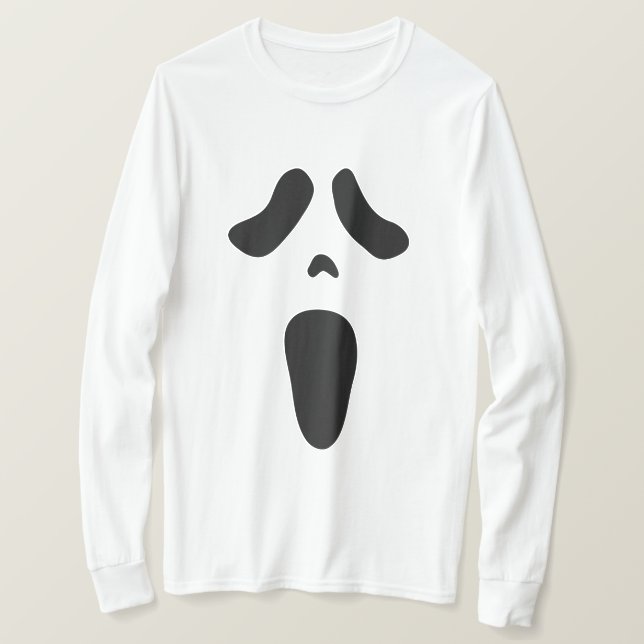 T-shirt Éffrayant visage fantôme Halloween chemise de fête (Design devant)