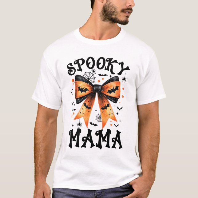T-shirt Éffrayante Mama Coquette Bow Halloween Saison Éffr (Devant)