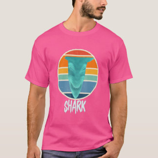 T-shirt Effrayer le visage diabolique du requin à l'envers