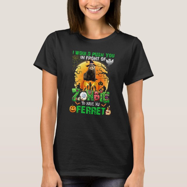 T-shirt Effrayer Vous Pouvez Devant Les Zombies Pour Sauve (Devant)