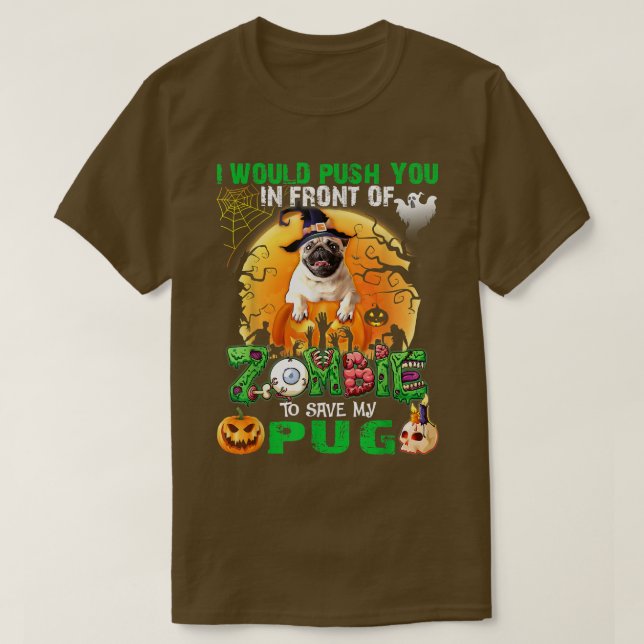 T-shirt Effrayer Vous Pouvez Devant Zombies Pour Sauver Mo (Design devant)