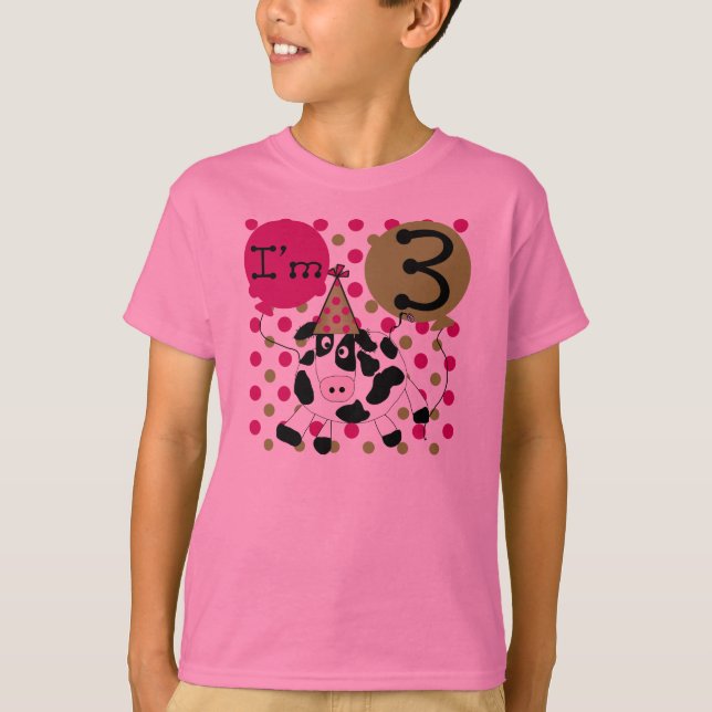 T-shirt Effrayez le 3ème anniversaire (le rose) (Devant)
