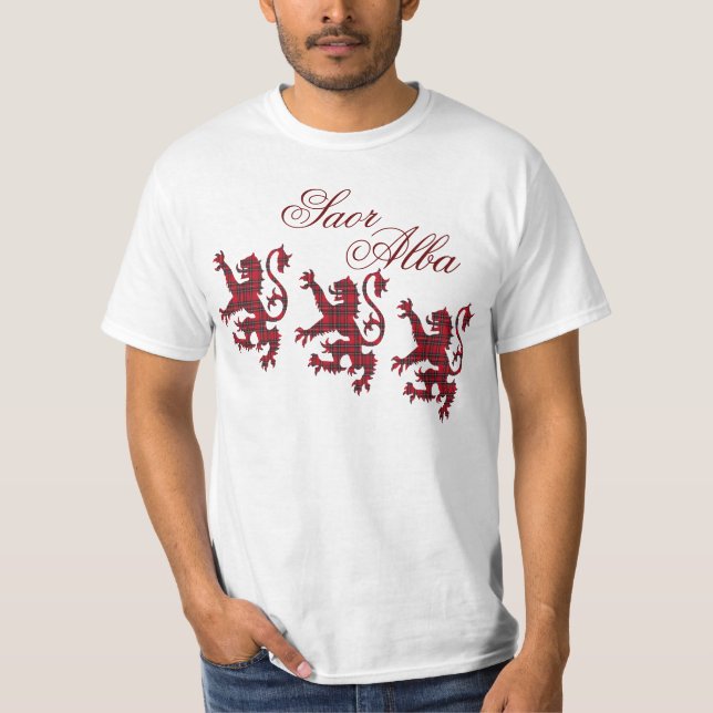 T-shirt effréné libre alba de lion de Saor Ecosse (Devant)
