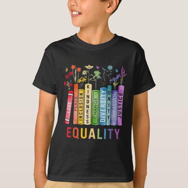 T-shirt Egalité Bibliothèque Diversité Inclusion Kindness  (Devant)