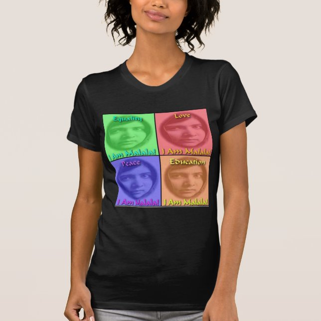 T-shirt Égalité d'éducation de paix d'amour de Malala (Devant)