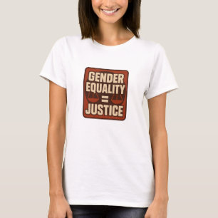 T-shirt Égalité des sexes = Justice – Féministe rétro carr