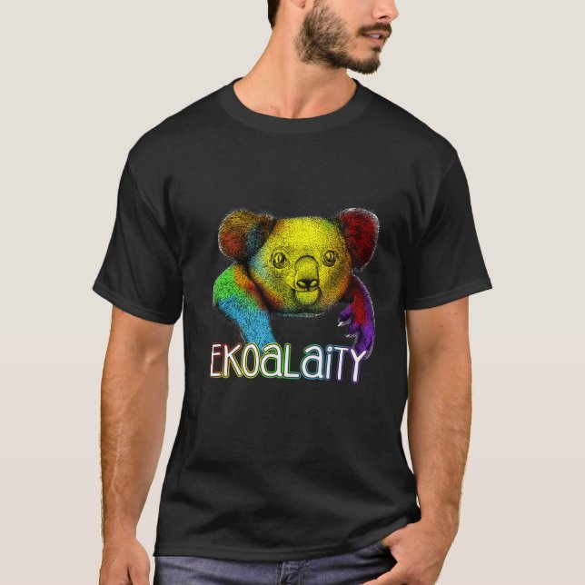 T-shirt Égalité Ekoality Cute Koala Rainbow Lgbt Pride F