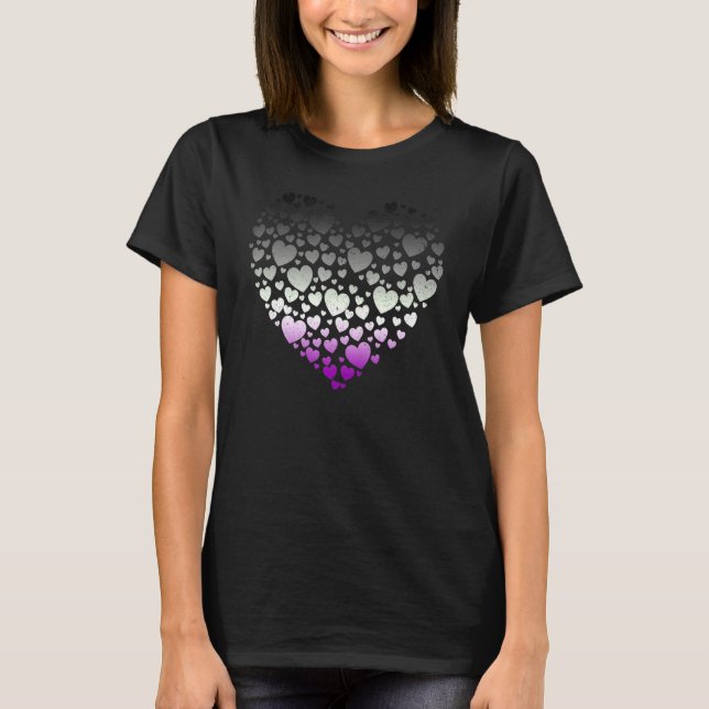 T-shirt Égalité Queer Ace Pride Asexualité Drapeau Coeur L (Devant)