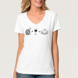 T-shirt Égaux de tricot et de vin ornés de Brandebourgs