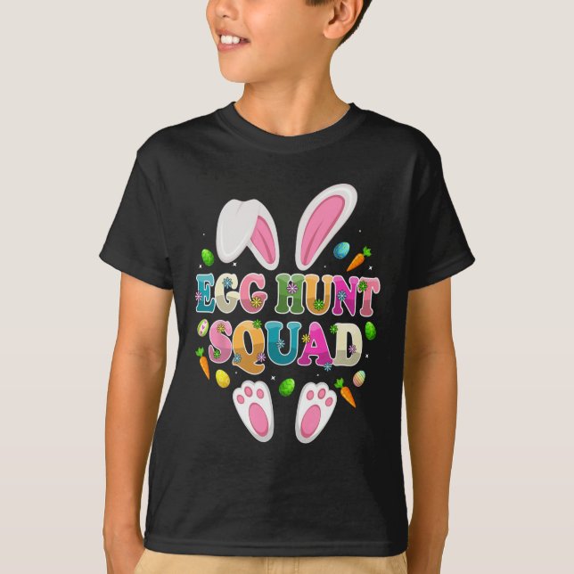 T-shirt Egg Hunt Squad Bunny Happy Easter Day  (Devant)