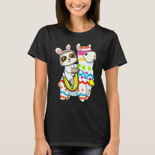 T-shirt Egg Hunting Llama Bunny Cute Sloth Riding Llama Ea
