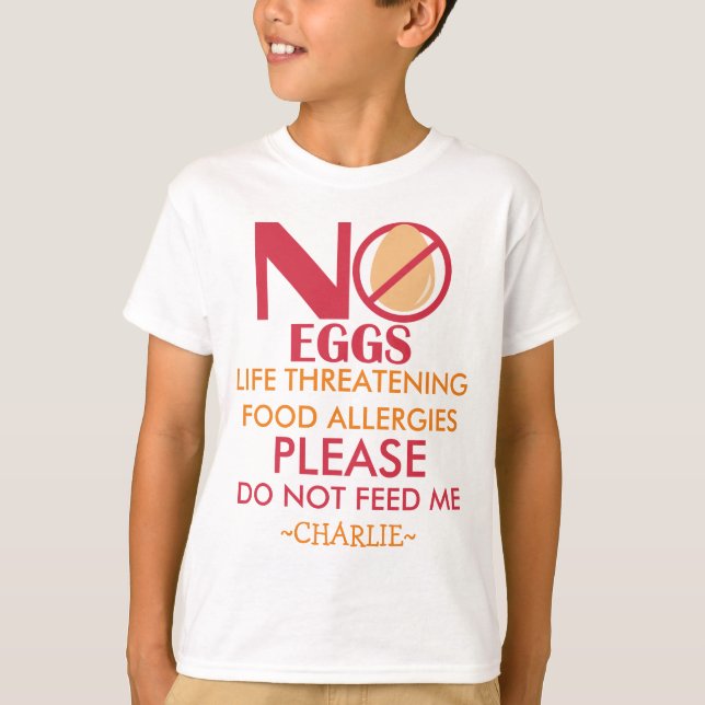 T-shirt Egg la chemise d'allergie, ne m'alimentez pas (Devant)