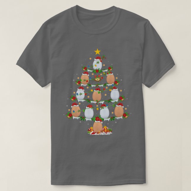 T-shirt Egg Lover Xmas Lights Eggs Christmas Tree  (Design devant)