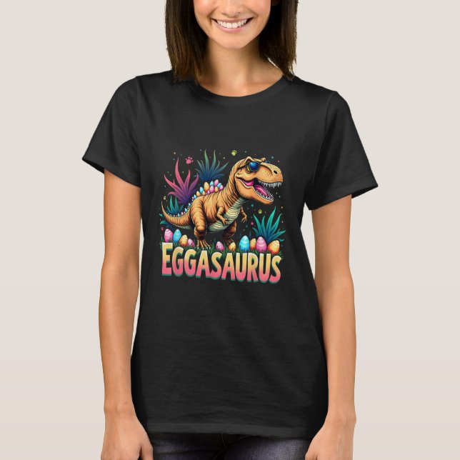 T-shirt Eggasaurus Pâques Stegosaurus Dinosaure Garçons En (Devant)