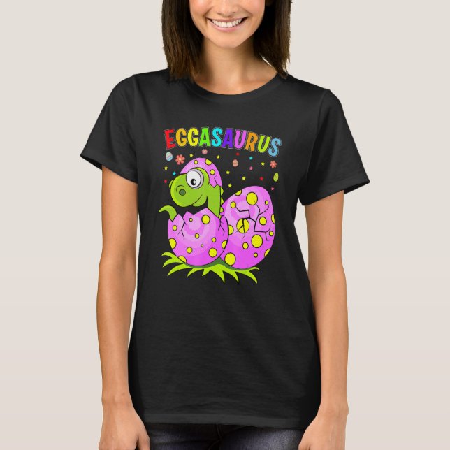 T-shirt Eggasaurus Stegosaurus Oeuf de Pâques Dinosaur Cut (Devant)