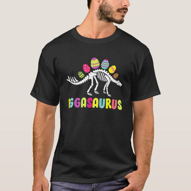 T-shirt Eggasaurus Stegosaurus Oeuf de Pâques Dinosaure Fu (Devant)