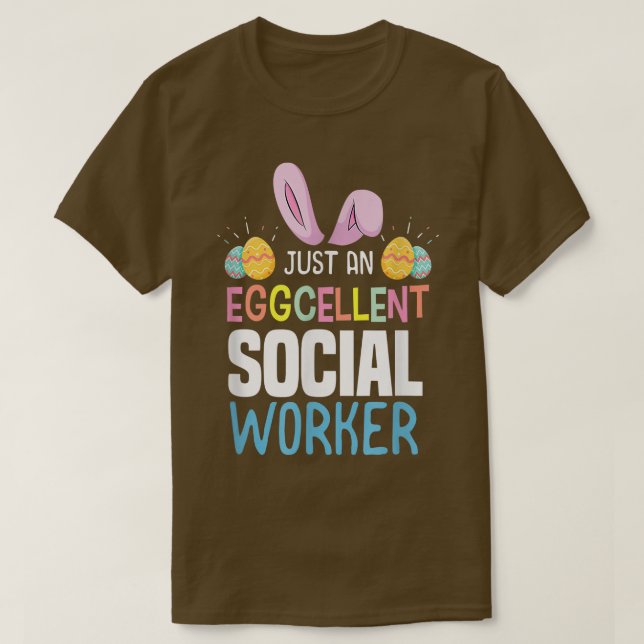 T-shirt Eggcellable Travailleur Social OEuf de Pâques Orei (Design devant)