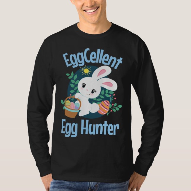 T-shirt Eggcellent Egg Hunter Cute Easter Bunny Quote Sayi (Devant)
