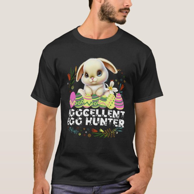 T-shirt Eggcellent Egg Hunter Easter Bunny Cute Rabbit Bun (Devant)