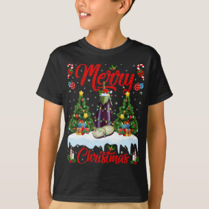 T-shirt Eggplant Fruit Lover Xmas Éclairage Père Noël Eggp