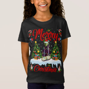 T-Shirt Eggplant Fruit Lover Xmas Éclairage Père Noël Eggp