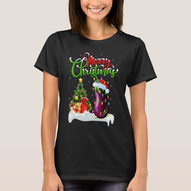 T-shirt Eggplant   Xmas Decorations Santa Eggplant Christm (Devant)