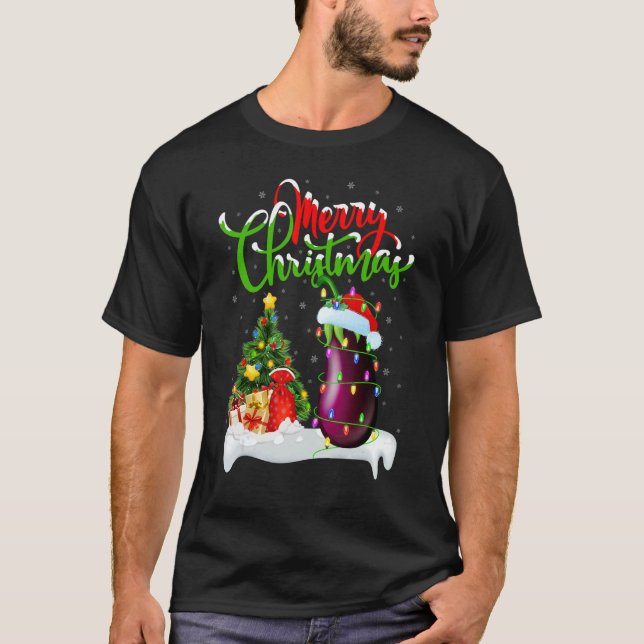 T-shirt Eggplant   Xmas Decorations Santa Eggplant Christm (Devant)