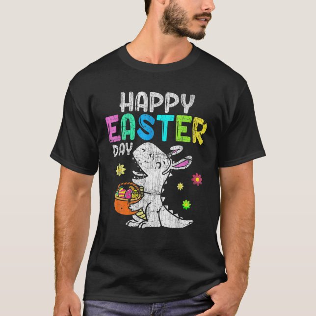 T-shirt Eggs Basket Bunny T Rex Dinosaur Funny Easter S Bo (Devant)