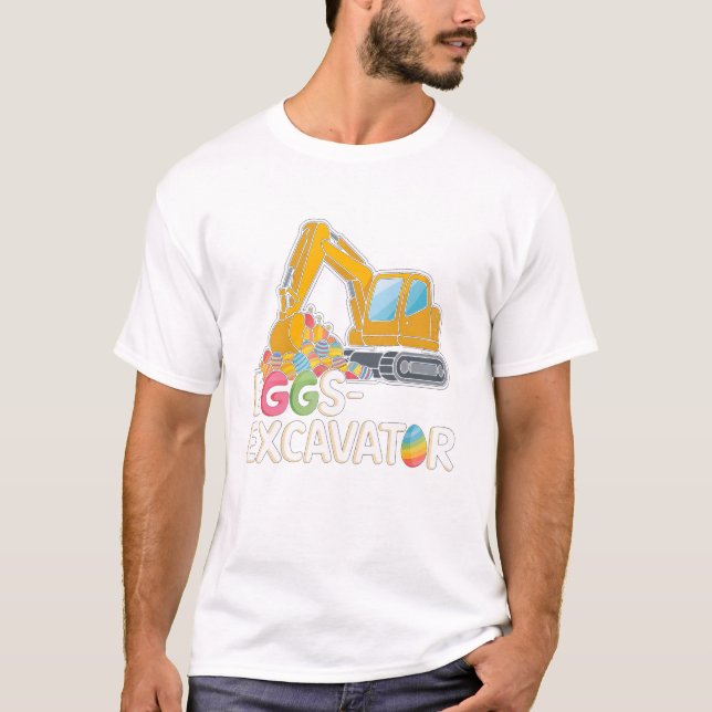 T-shirt Eggscavator Chasse aux oeufs de Pâques Camions de  (Devant)