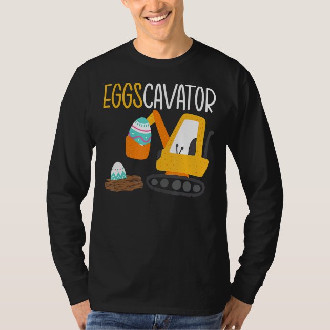 T-shirt Eggscavator Easter Egg Chasse Excavator Construire (Devant)