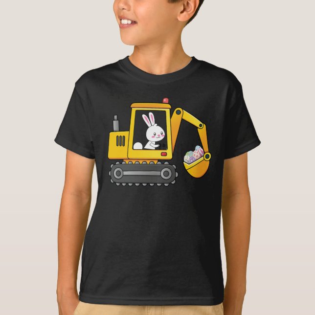 T-shirt Eggscavator Véhicule de construction OEufs de Pâqu (Devant)