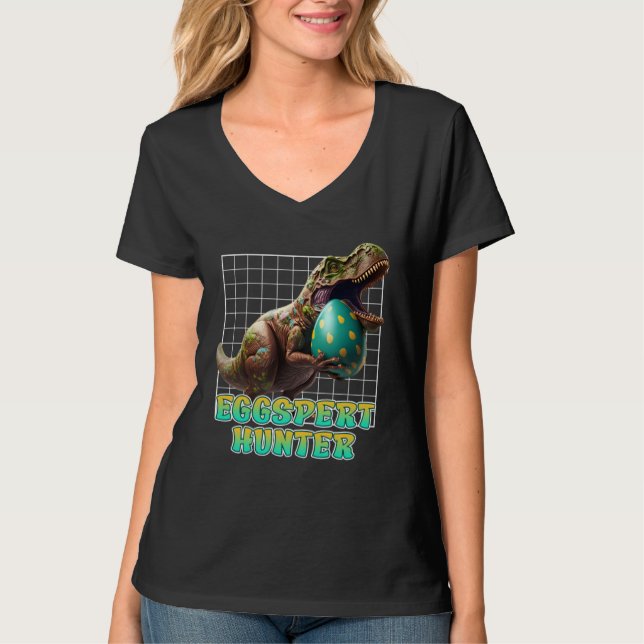 T-shirt Eggspert Easter Eggs Hunt Dinosaur Easter Bunnies  (Devant)