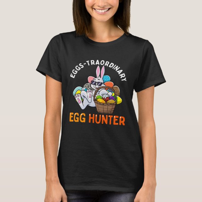 T-shirt Eggspert Egg Hunter Easter Boy Girl Bunny Eggs-Tra (Devant)