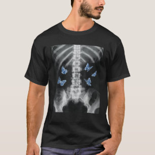 T-shirt Egirl Xray Skeleton Blue Butterfly Harajuku y2k Ed