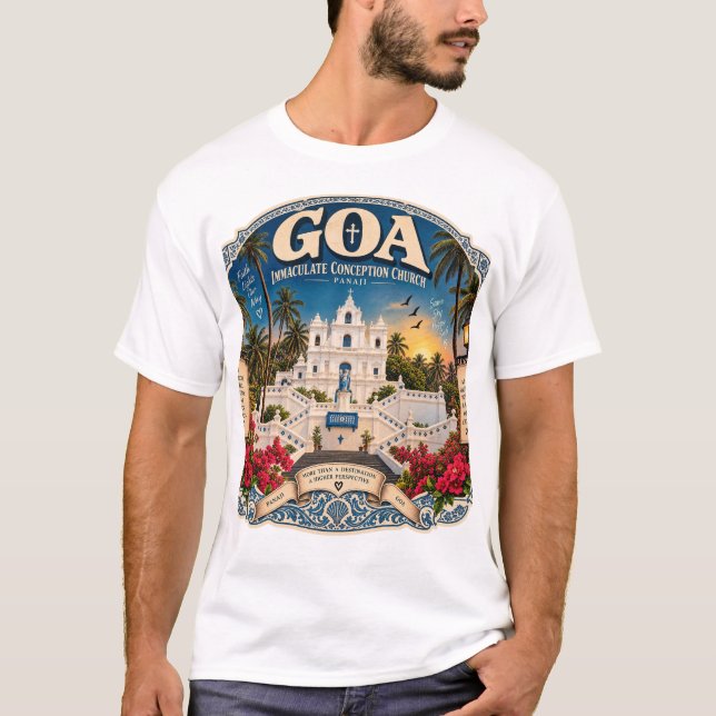 T-shirt Église de l'Immaculée Conception de Goa Panaji – V (Devant)
