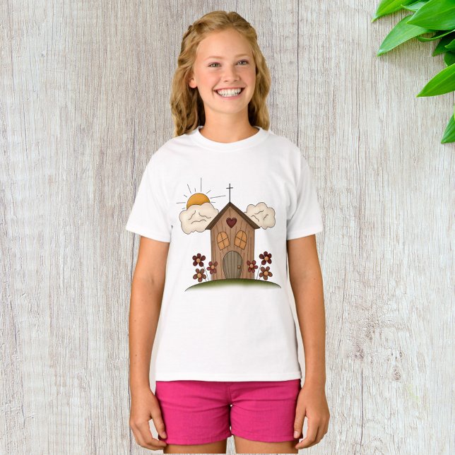 T-shirt Église en bois (Créateur téléchargé)