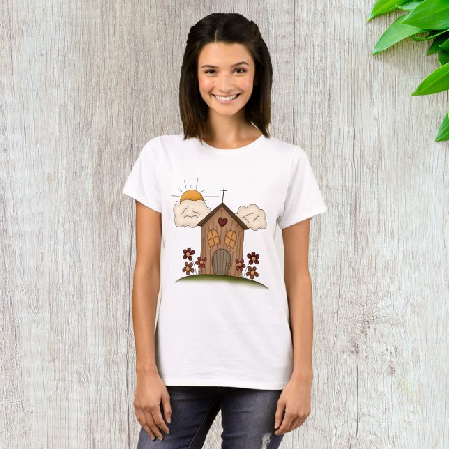 T-shirt Église en bois (Créateur téléchargé)