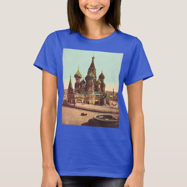T-shirt Église St. Basil, place Rouge Moscou (Devant)