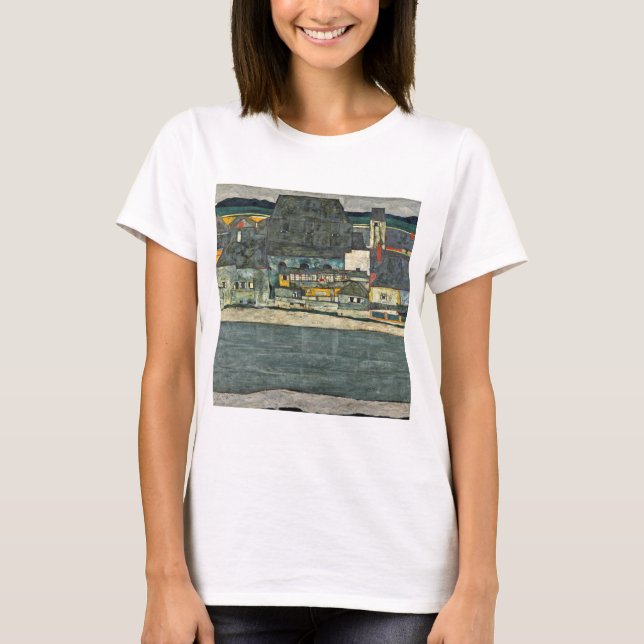 T-shirt Egon Schiele casas junto al rio ciudad vieja. (Devant)