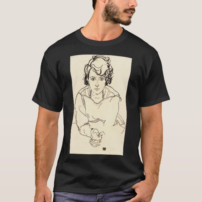 T-shirt Egon Schiele - Femme assise (Devant)